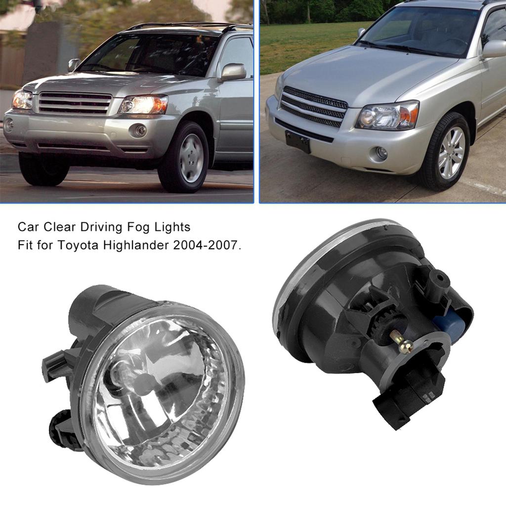 Pair Left Right Car Clear Driving Fog Lights with 9006 Bulb Fit for Highlander 200420