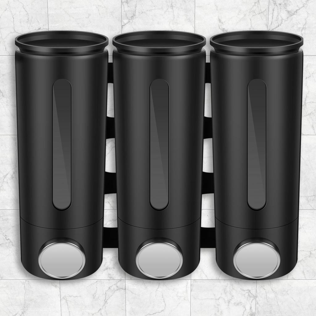 500ml Wall Mounted Bathroom Liquid Soap Dispenser Three Head Soap Conditioner Dispenser With Clear Window for Home Hotel SPA Use