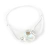 Les Trésors De Lily [N0251] - White 'Crystal' Elastic Bracelet (butterfly)