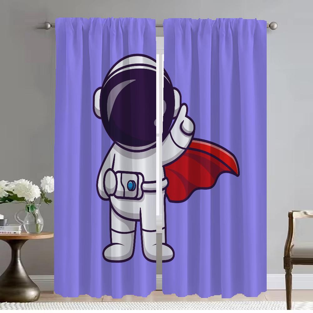 

Astronaut Cartoon Blackout Curtains for Living Room Window Curtain Tulle for Bedroom Home Interior Curtains 2 Pieces Shades W50xH70cmx2pcs-CL