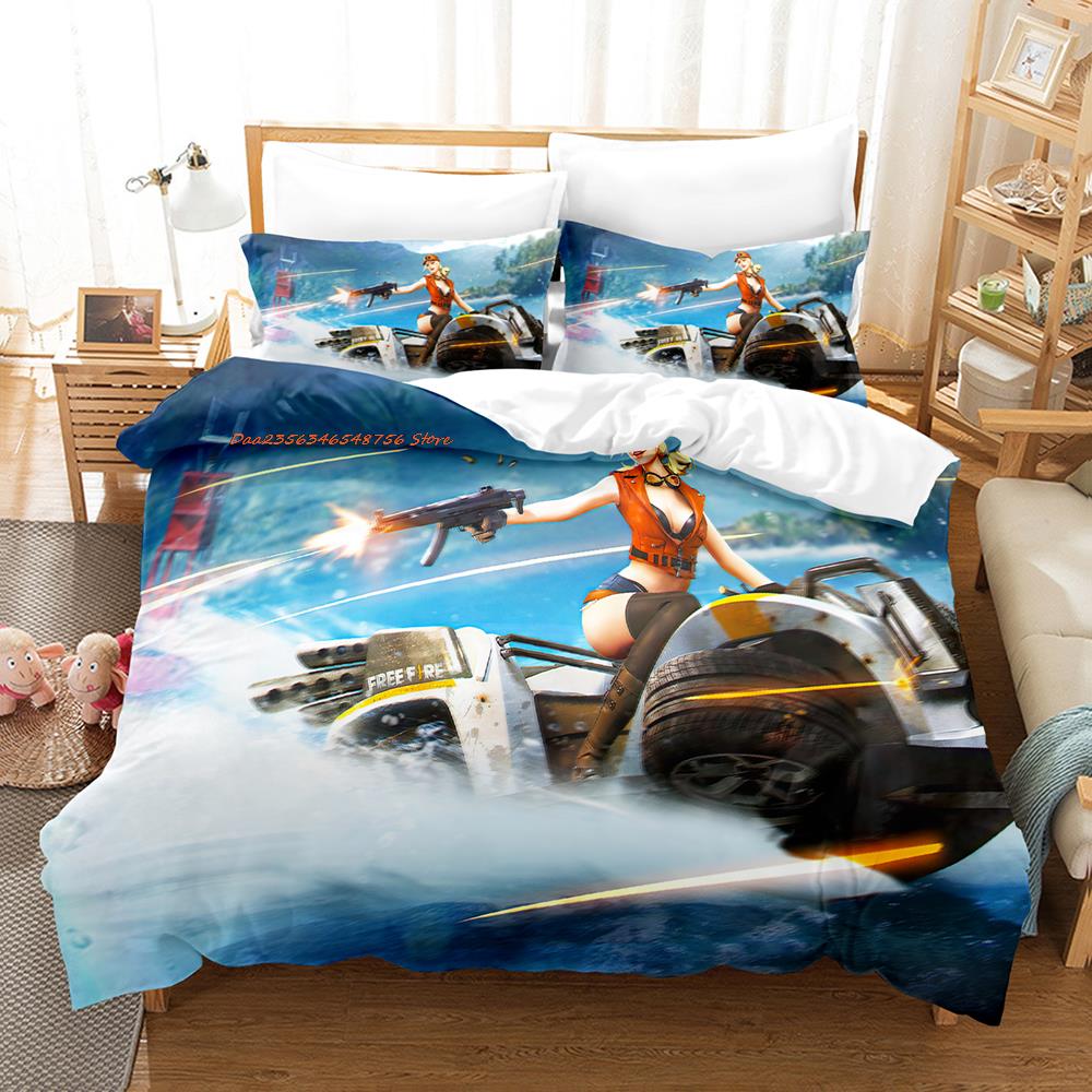 Comforter Warrior Game Garena Free Fire Bedding Set Single Twin Full Queen King Size Bed Set Aldult Kid Bedroom Duvet Sets Bed Sheet