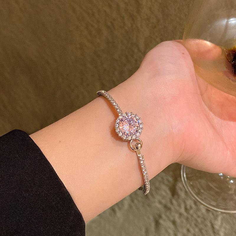 Light Luxury Niche High-end Pearl Bracelet Women's Korean Style Fashion Elegant Flash Zircon Love Bracelet Crystal Bracelet