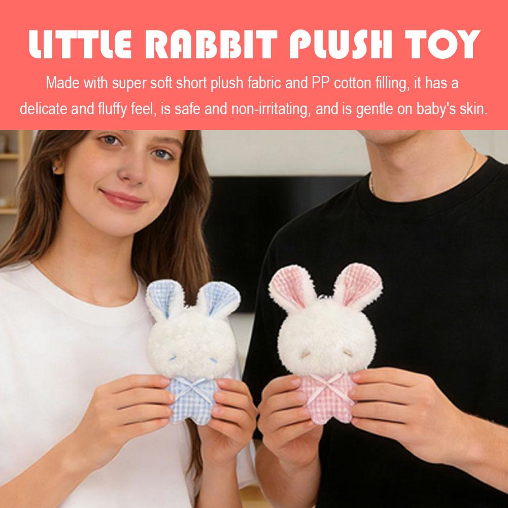 Kawaii Mini Bunny Plush Keychain Movable Ears Cute Soft Rabbit Stuffed Toy For Girls Backpack Pendant Animal Decor Gift