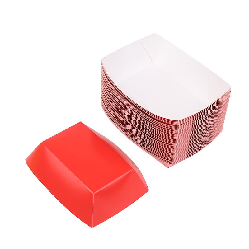 

50Pcs Colorful Paper Food Boat Trays Disposable Paper Boats Containers Mini Kraft Food Serving Tray Boats Birthday Wedding