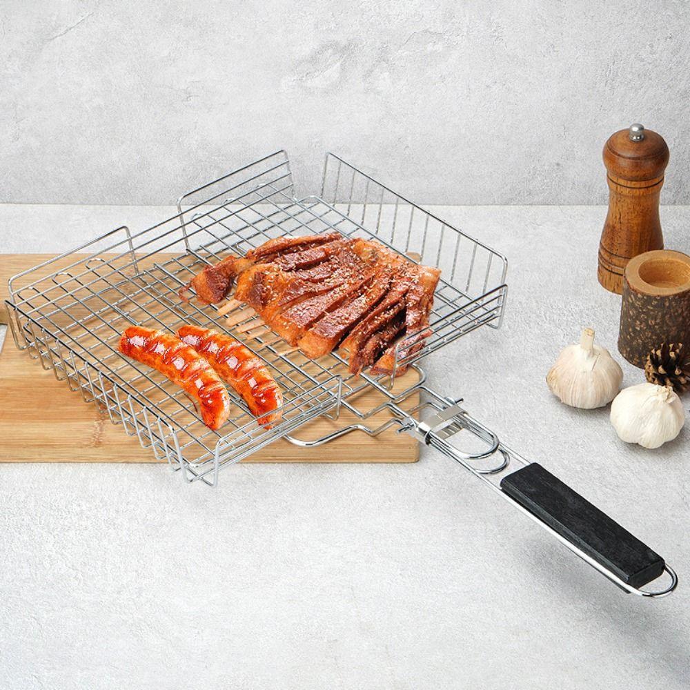 Extra Large BBQ Rack Folding Barbecue Mesh Mat Practical Fish Grill Basket  Fish Steak Vegetable