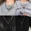 Mangxing double-layer necklace men's trendy sweater chain light luxury niche design hip-hop style couple boys and women's collarbone chain