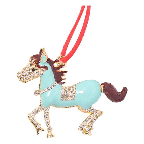 Pony Vánoční ozdoba Kamínková Zvěrokruh Kůň Přívěsek pro Dekoraci Stromku Třpytivý Sváteční Přívěsek Kůň pro Štěstí Tématická Dekorace