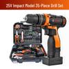 Cordless Drill & Electric Screwdriver Set with Lithium Battery - Complete Hardware Toolbox & Power Tools Gift Set