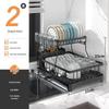 Double-Layer Kitchen Storage Rack: Countertop Bowl, Plate, Cup, and Utensil Holder with Draining Function