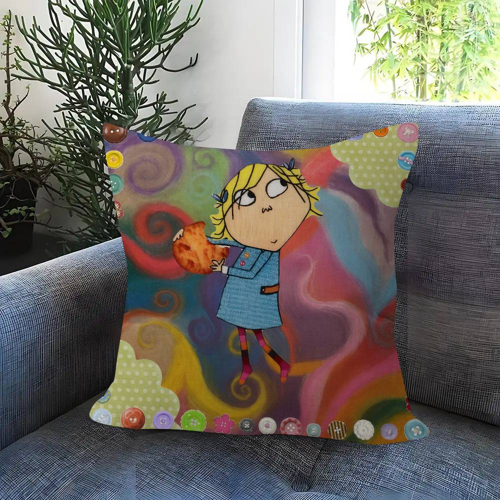 Cushion Cover Car Throw Pillow Case For Sofa Car Christmas Gift Anime C-Charlies L-Lola