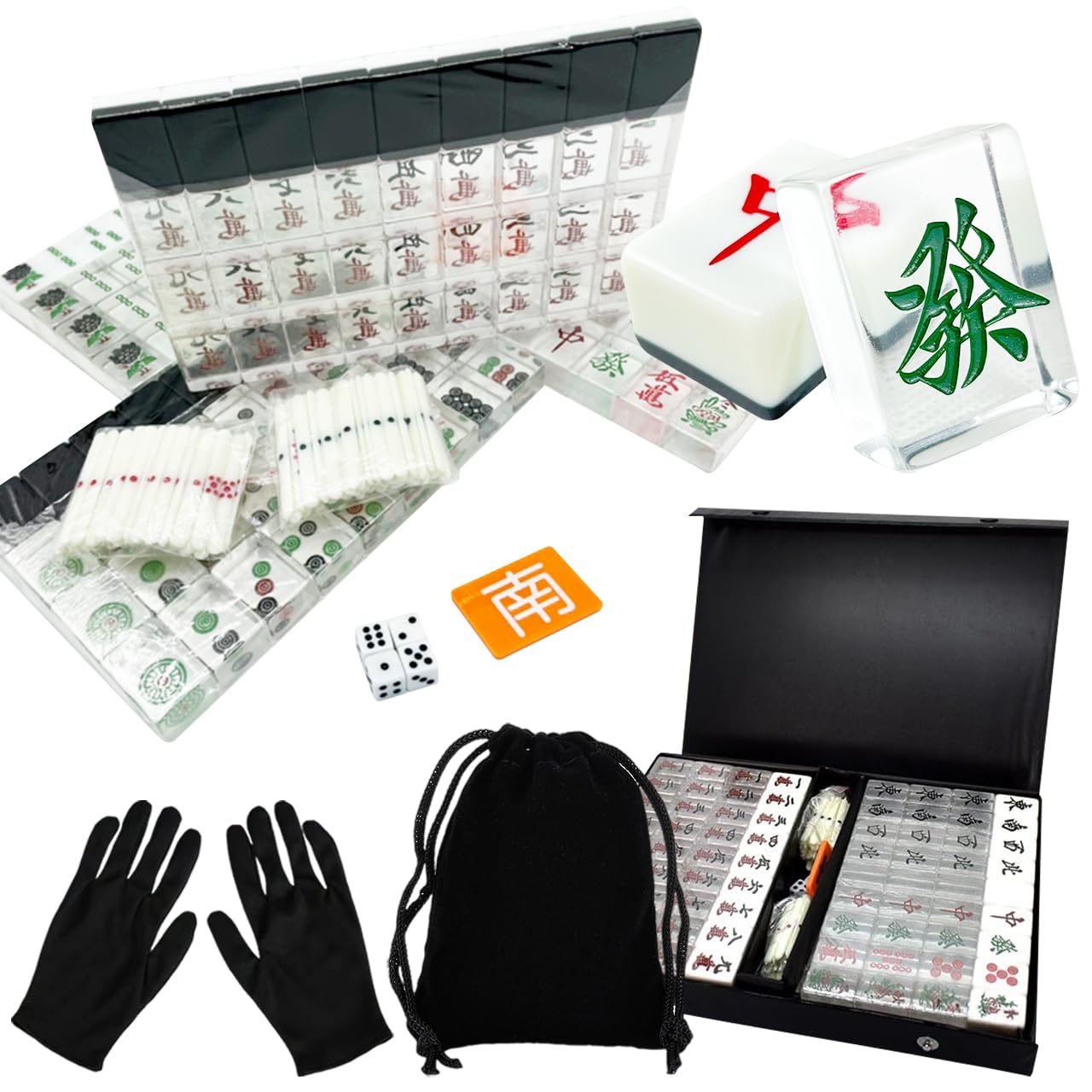 

Tiles Transparent Mahjong 3 of which are standard size a blindfold black gloves for 4 and a dedicated rare black back BLACK [Mahjong - Black] Tiles,