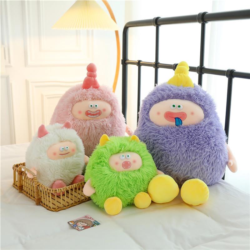New long-haired little monster doll monster doll plush toy funny rag doll throw pillow girl