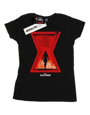 Womens/Ladies Black Widow Movie Icon Silhouette Cotton T-Shirt