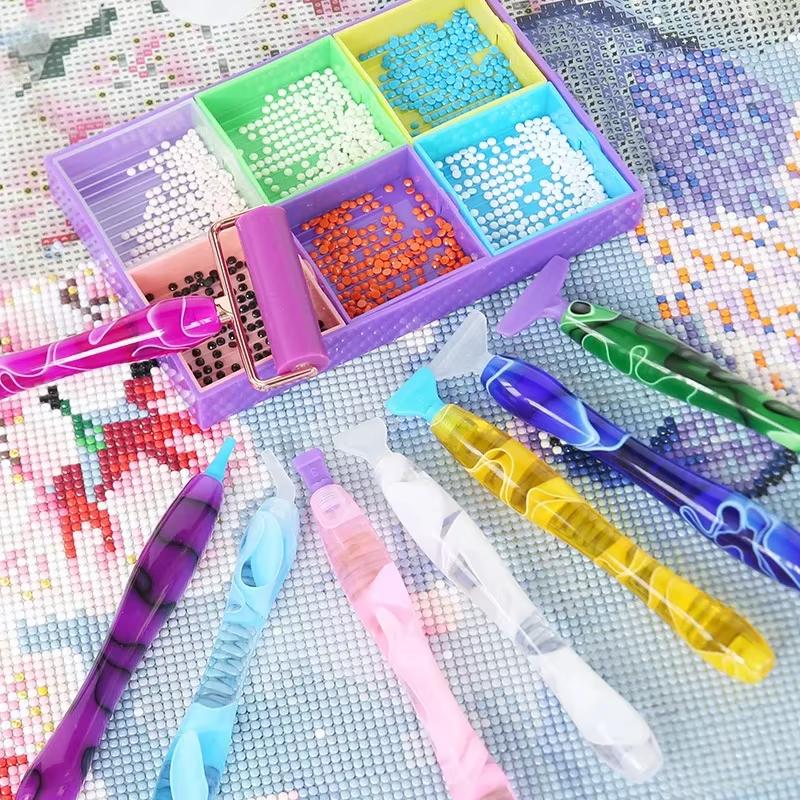 Deluxe Metal Screw Point Diamond Pen Set - Multifunctional DIY 5D Painting Tools for Crafting, Nail Art -Ergonomic Design