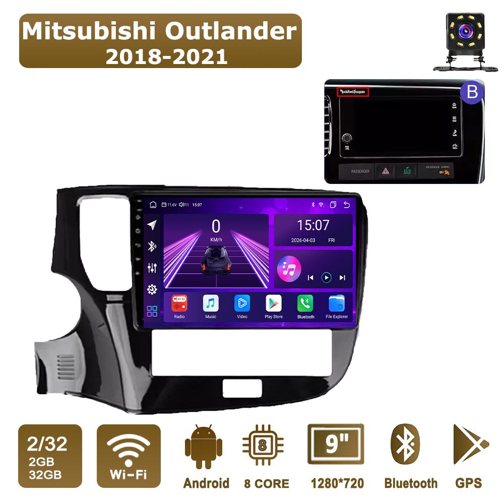 Android Car-Play Car Radio For Mitsubishi Outlander 2018-2021 Multimedia Player Head Unit Stereo GPS Navigation BT WIFI,8 CORE ,2+32GB