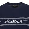 MALBON GOLF Slim Knit Crew Neck Short Sleeve Sweater Navy (Woman)