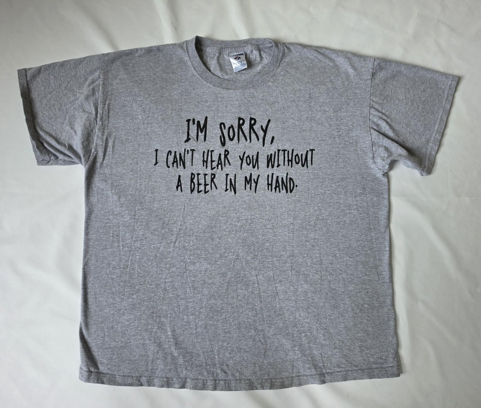 Jerzees Men s Gray with Funny Printed Slogan,Heavyweight Cotton,Size:XL Unisex T-Shirt S