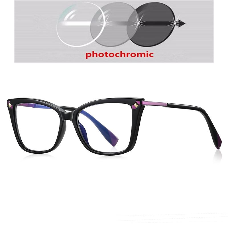Pin Frame Blue Light Blocking Prescription Glasses For The Nearsighted  Women Cat Eye Short-Sight Eyewear 0 -0.5 -0.75 To -6