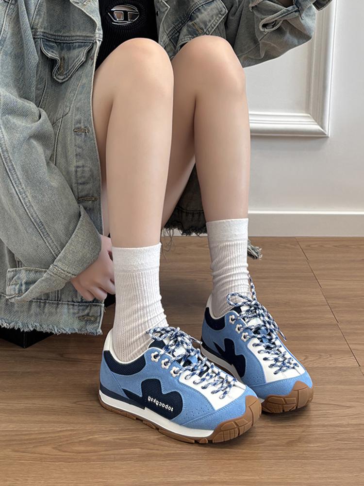 Sheepskin version~ Genuine leather retro thick-soled inner height-increasing Forrest Gump shoes women's versatile casual sports shoes German trainin