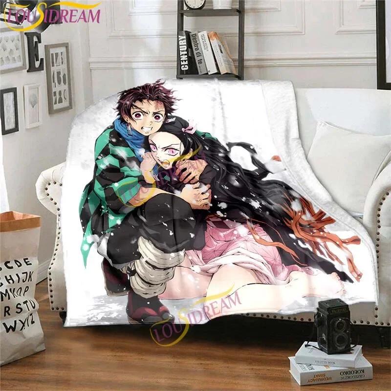 Japanese Anime Demon Slayer Printed Blanket Living Room Bedspread Sofa Travel Office Throw Blanket Quilt 5 Size