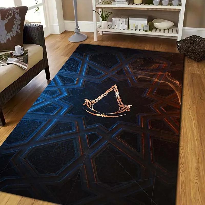 A-Assassin's Creed Logo Print Flannel Area Rug Non‑Slip Floor Mat For Couch Bedroom Living Room Indoor Home Decor carpet Gift