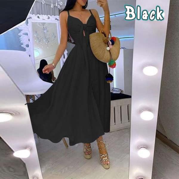 Fashion Dresses Women's Deep V-neck Sleeveless Maxi Casual Strap Bohemian Dresses Beach Wear