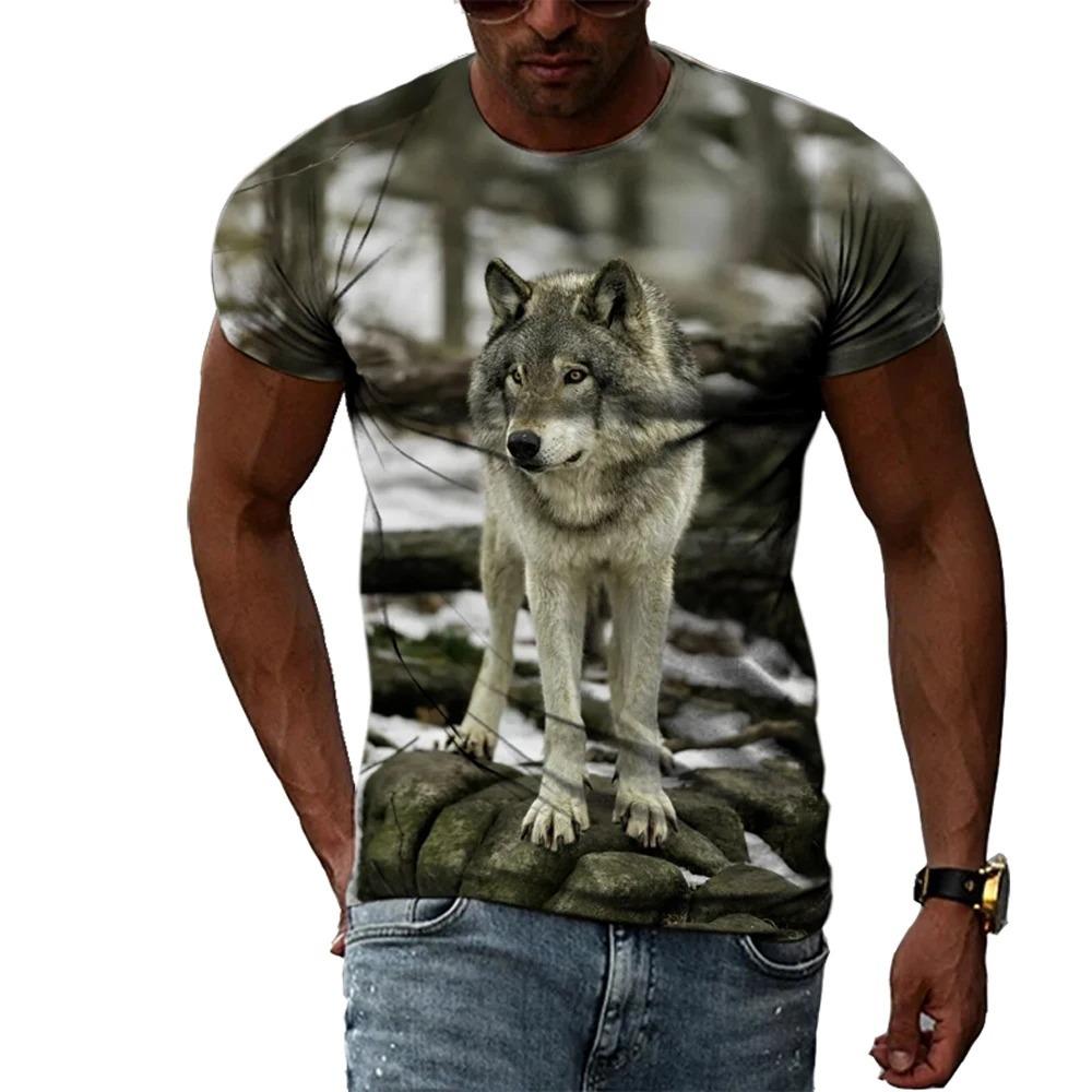 3D Casual Wolf Print T Shirt Men Women Summer Animal Tee Man O Neck Short Sleeve Loose Tops Breathable Couples T Shirts