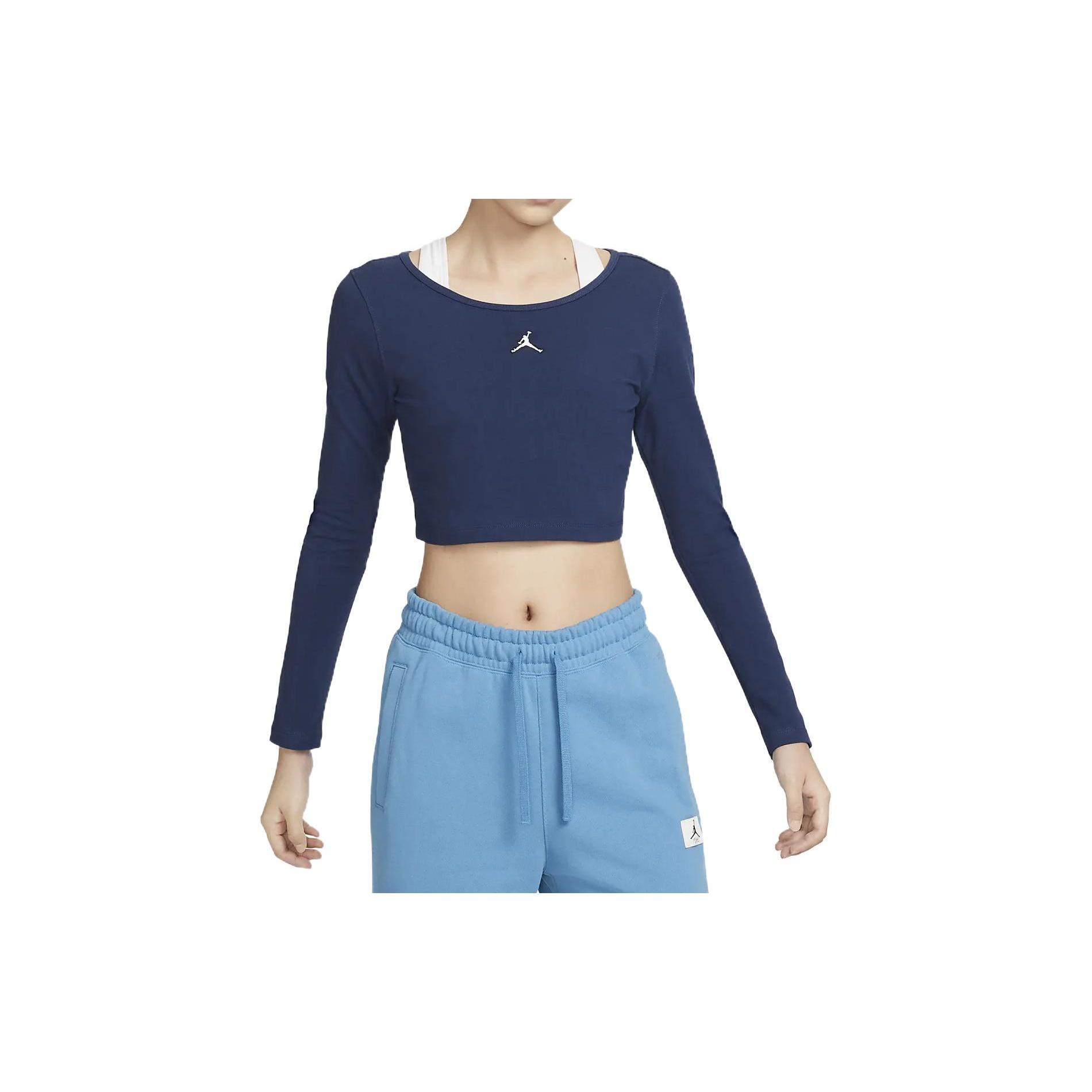 (WMNS) Air Jordan Flight Long-Sleeve Top  Navy  Women s DQ4466-410 L