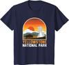 Yellowstone National Park Cool Retro Style Sunset Men T Shirt
