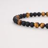 GAVU Tiger Eye Matte Onyx Power Stone Necklace for Men, 60cm