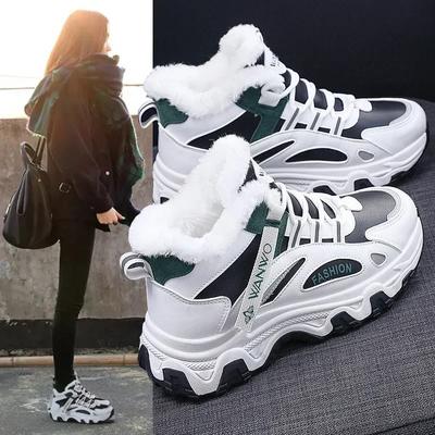 Women's Casual Sports Shoes 2025 New Winter Velvet Warm Cotton Shoes Comfortable Anti Slip High Top Sports Cotton Boots