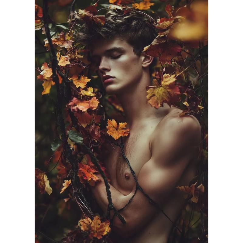 Two European Boys Wearing Wings Poster Handsome Gay Boy Love Prints Canvas Painting for Wall Art Living Room Home Decor Mural