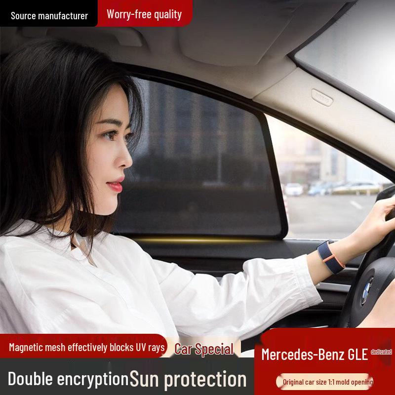 Magnetic Mesh Sunscreen for Mercedes-Benz GLE: Offers Sun, Heat, and UV Protection for Interior Windows.