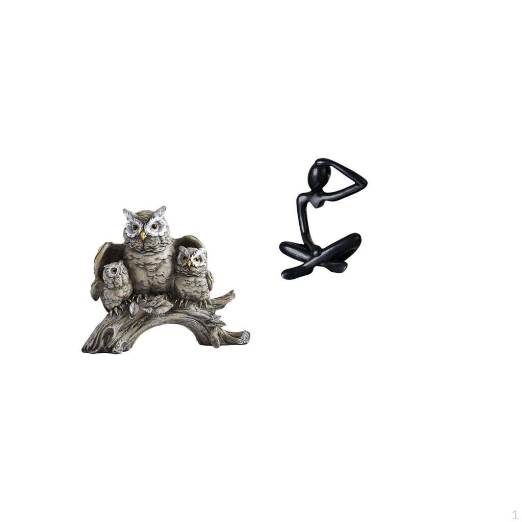 Thinker Figurine Sculpture Tabletop Ornament Abstract Statue for Living Room Office Shelf Desk