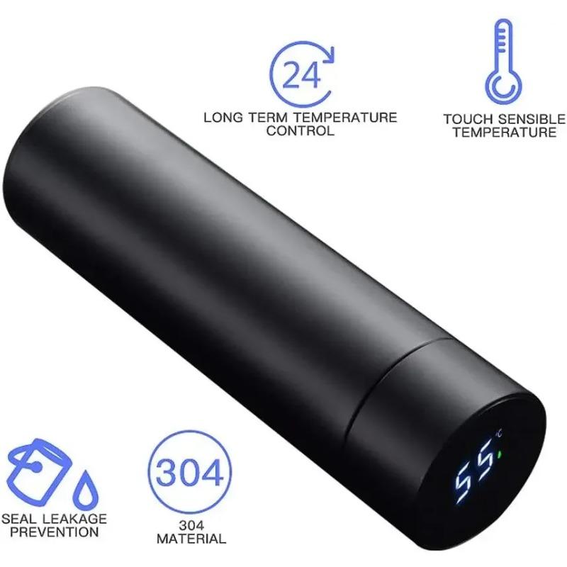 480ml chytrá termoska z nerezové oceli 304 s chytrým displejem teploty, vodotěsná, dvoustěnná vakuová termoska
