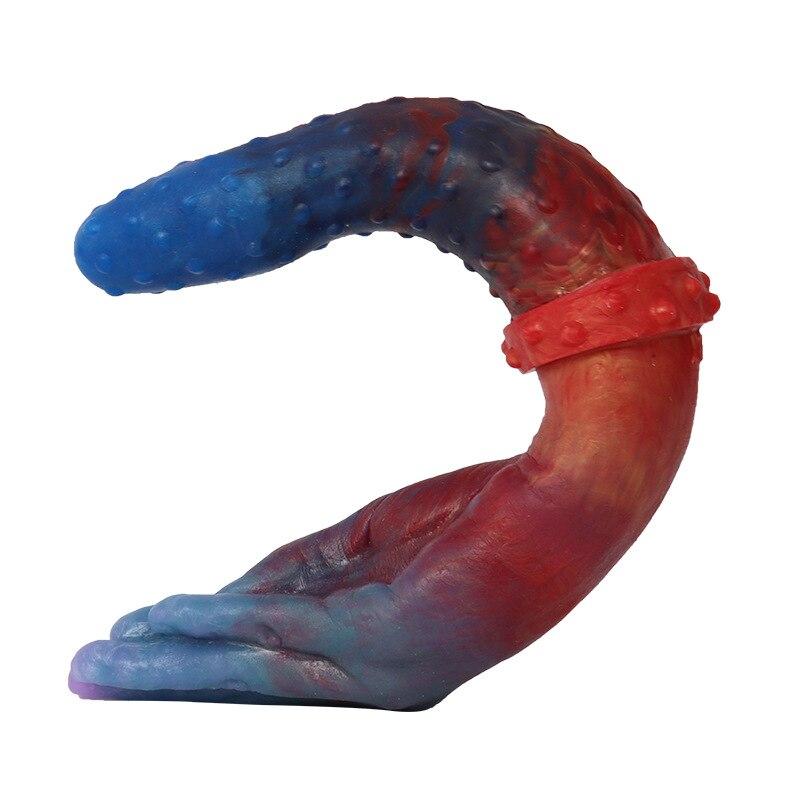 Prst dvojitý dildo anální kolík dildo fisting zařízení pro dospělé sexuální hračky realistický penis vibrační penis odsávání BDSM otrok