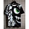 Men's 3D Ghost Face Printed Shirt - Casual and Comfortable Summer Crew Neck Top, Breathable Polyester Fabric