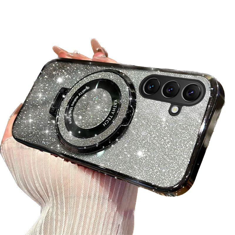 

Роскошный Магнитный Чехол-подставка с блестками Magsafe для Samsung Galaxy A16 A36 5G 36 A 16 4G Силиконовый чехол SamsungGalaxy A16 4G чёрный