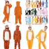 Entzückender Tier-Flanellpyjama für Kinder mit gemütlichem Onesie-Schlafanzug mit Taschen