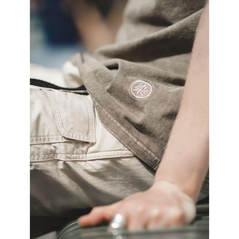 Madden Distressed Batik Khaki Casual Half Sleeve Parka