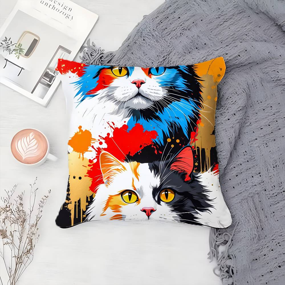 Painted Personalized Animal Art Pillow Case Printing Pillowcase Living Room Sofa Cushion Cover Bedroom Room Decor