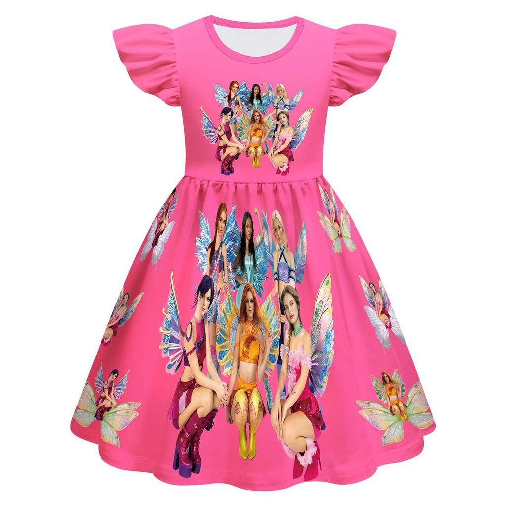 82982 Kids Girls KATSEYE Printed Summer Elastic Dress