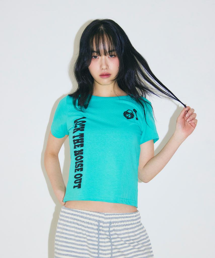 Seulliggeullou Unlocked Semi-Crop T-Shirt [Mint]