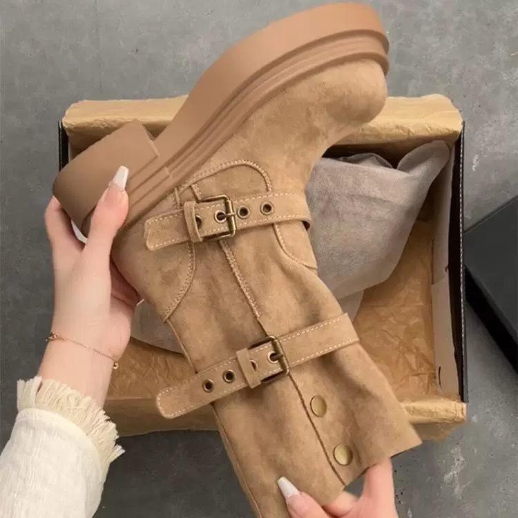 

Коричневые двухсторонние локомотивные ботинки Мартин женские осенне-зимние новые на толстой подошве с увеличением роста ботинки Майяр маленькие короткие ботинки 39 хаки