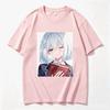 Origami Tobiichi Holding Book Wink Bust Anime Frame Graphic Crew Neck Short Sleeve T-Shirt