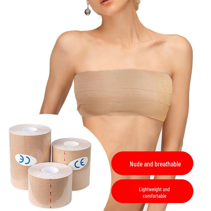 Pasties Pettorali in Tessuto Elastico Traspirante - Invisibili, Senza Cuciture, Autoadesive, Sollevanti, Patch Toraciche Anti-Esposizione