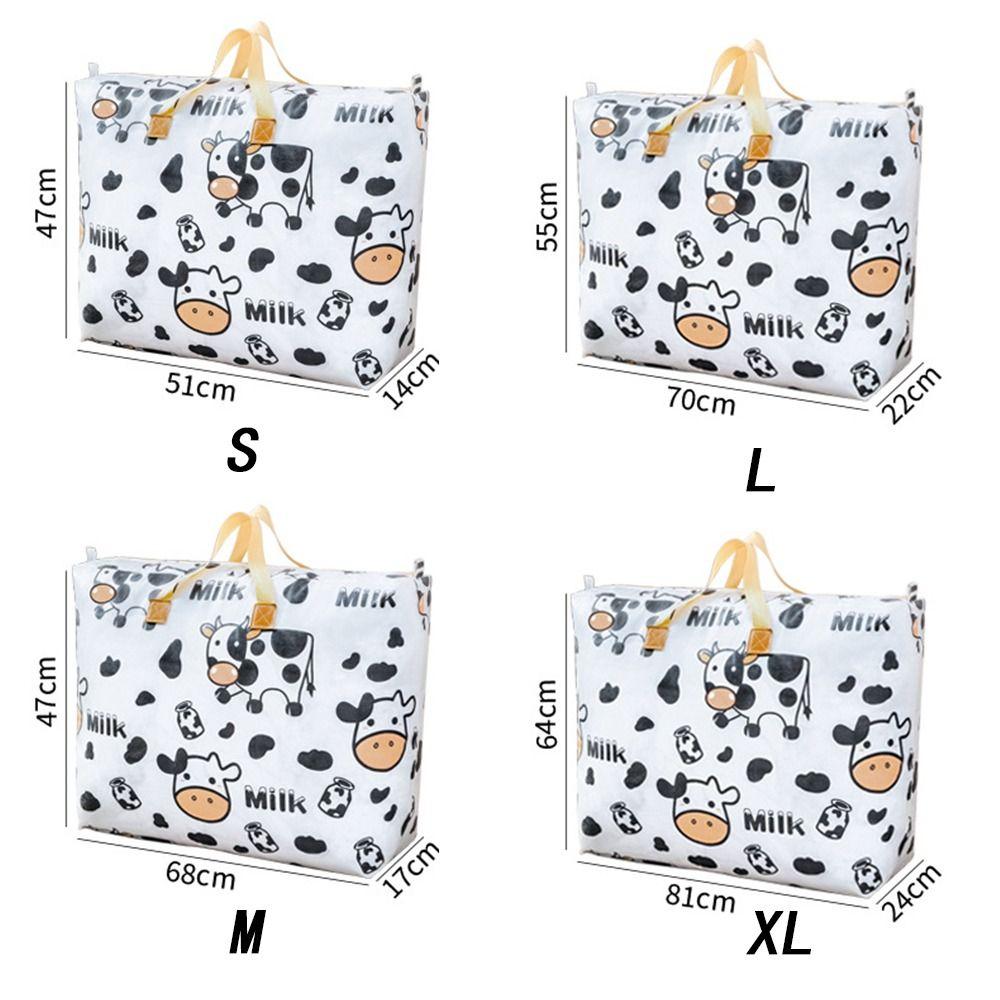 Folding Clothes Storage Organiser Cow Pattern Quilt Storage Bag Travel Compression Bag  Home
