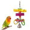 Colorful Parrot Toy: Building Blocks, Gears, Pipes, Circles, Beads & Bell for Birds