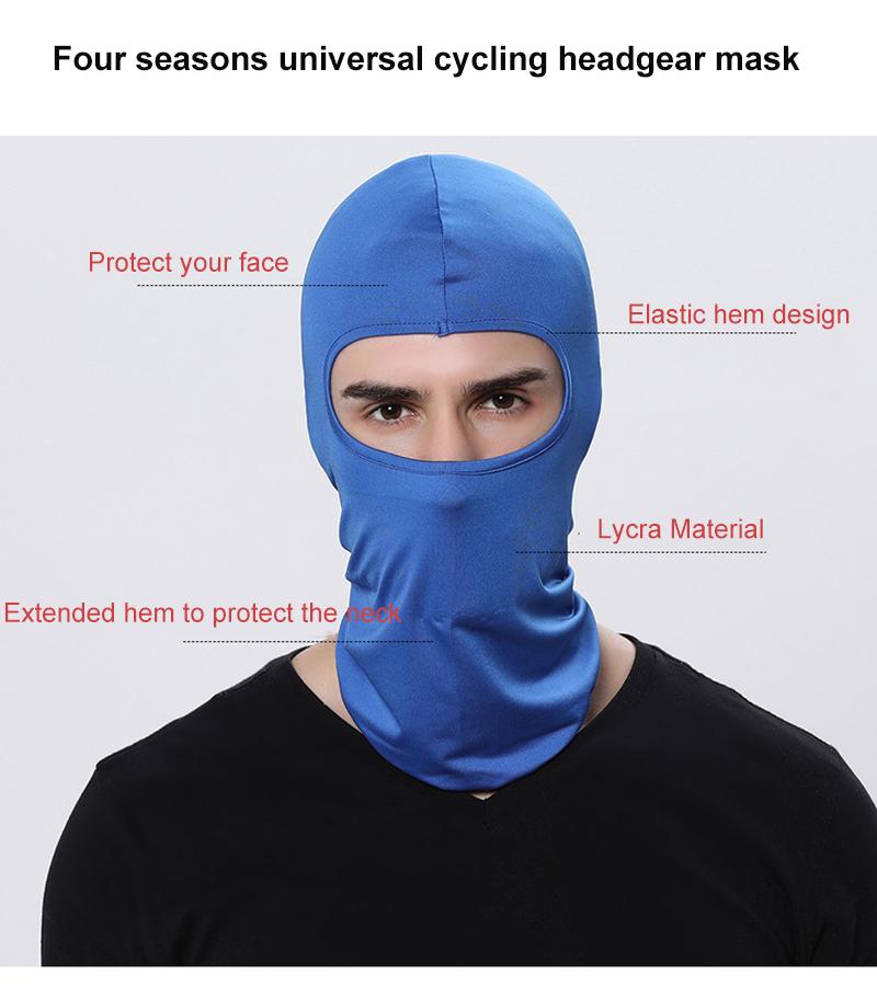 Balaclava Motorcycle Face Mask Moto Helmet Bandana Hood Ski Neck Full Face Mask Men's Biker Mask Windproof Dustproof Face Shield