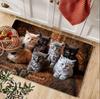 Kitchen Area Carpet Creative Cat Element Pattern Printed Carpet Floor Mat Entrance Floor Door Mat Kitchen Floor Mat Foot Mats